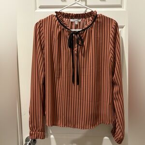 Papaya Women's Rust and Black Striped Blouse
